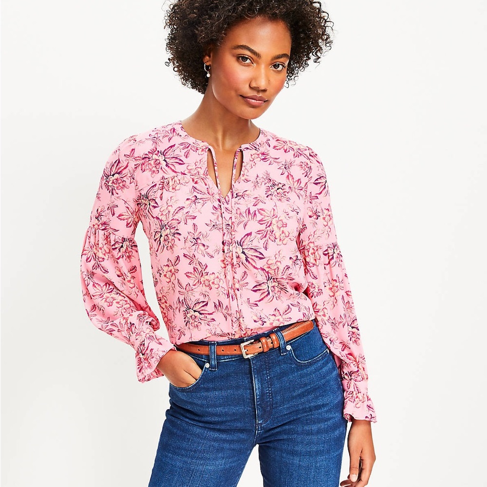 Loft feminine pink blouse